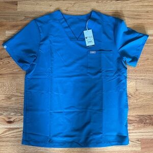 Figs Caribbean blue scrub top.